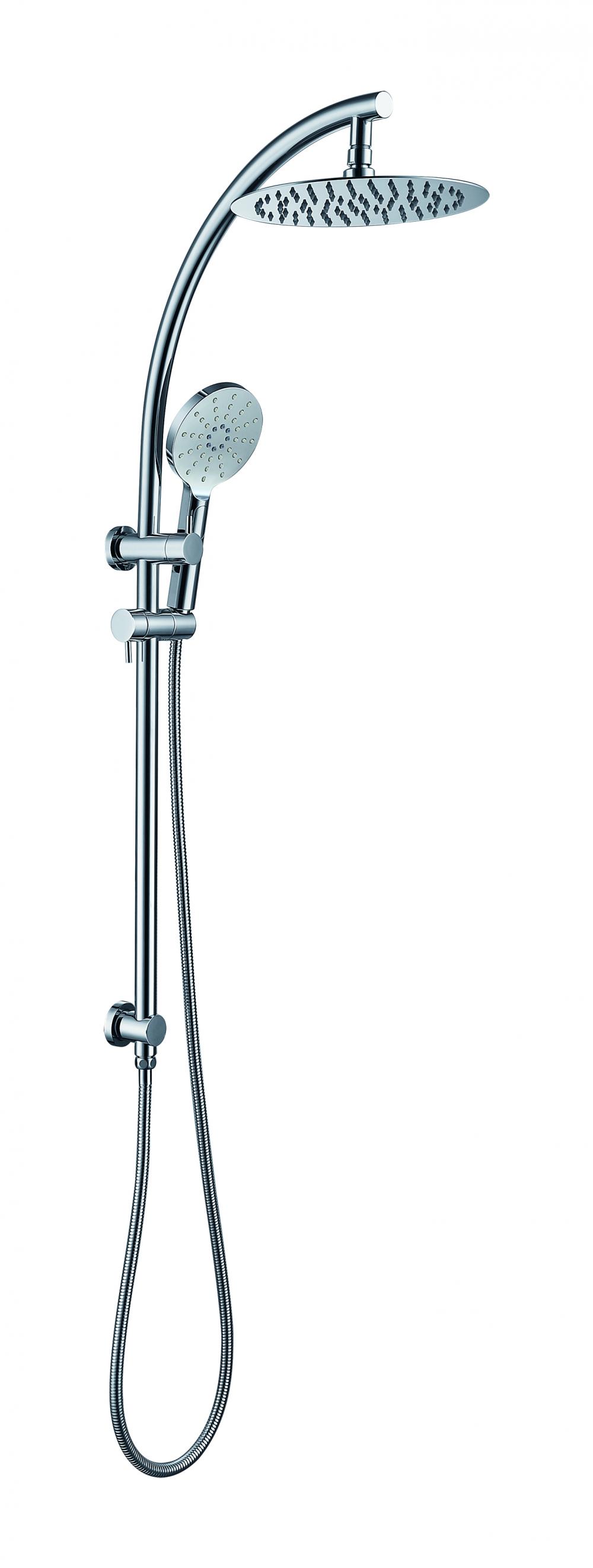Dual Function Shower Fixture Combo System Chrome Finished