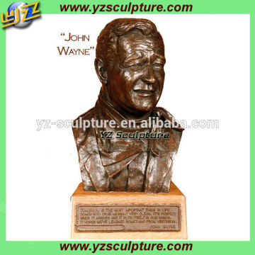 indoor famous casting bronze bust statue of john wayne