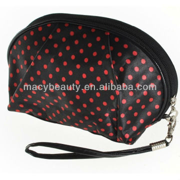 Polka design cosmetic bags fashion with mirror