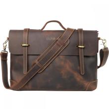 Custom Logo Business Men Leather Laptop Briefcase
