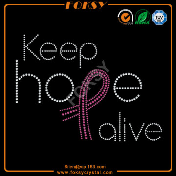 keep hope alive rhinestone t shirt designs