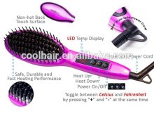 Hair Brush Straightener Style Ceramic LCD Iron Brush Auto Temperature Control