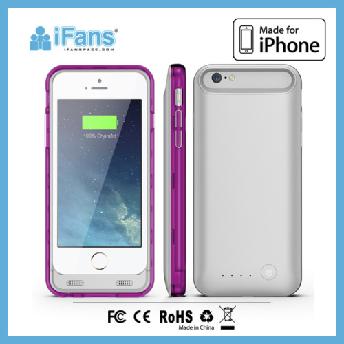 MFi battery charger case for Apple iPhone6 with 3100mAh thin slim design bumper case