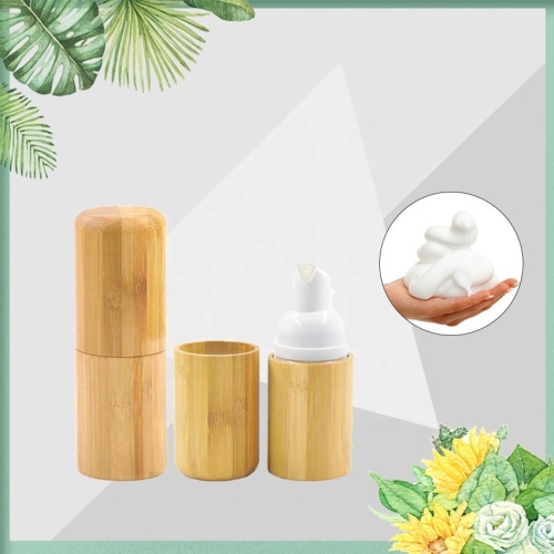 30ml empty bamboo foam pump bottle