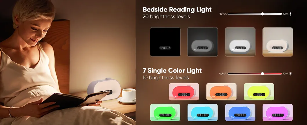 Bluetooth White Noise Sleep Monitor with RGB Alarm Clock