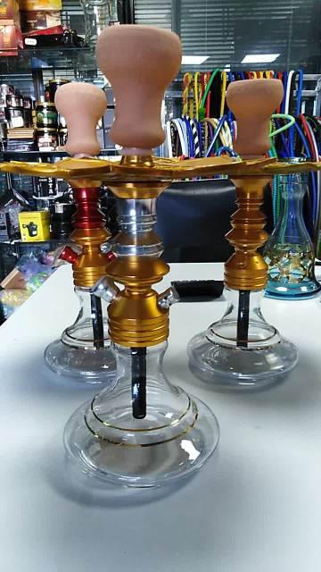 woyu aluminum hookah tobacco shisha golden glass hookah