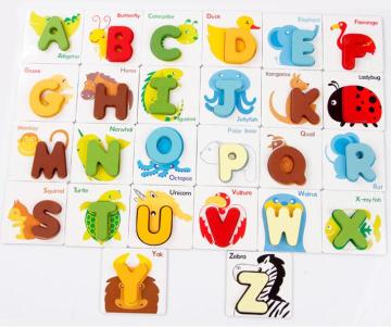 Wooden Aninal Alphabet Puzzle Toys