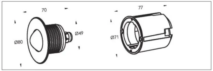 3W IP67 Hotel Outdoor Recessed Step Wall Lighting