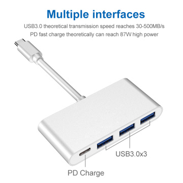 Hub Usb-C 4 em 1 com carregamento rápido