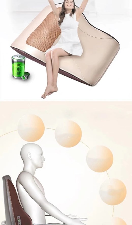 JW Factory Hot Sale Waist Neck Shoulder Massager Car Home Office Leg Massage Cushion Neck Pillow Waist Hot Massager