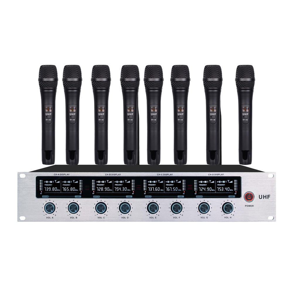 High Quality 8 Channels Wireless Microphones Mic