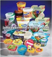 Printed Die Cut PET lids heat seal lids; Pre cut plastic liners