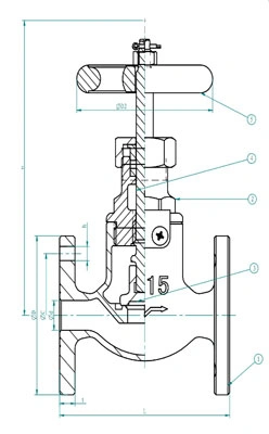 5K Bronze Flanged Straight Type Globe Valve JIS F7301