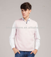 Men's 7 gauge sleeveless V-neck knit sweater diamond pattern sweater wool cashmere pullover