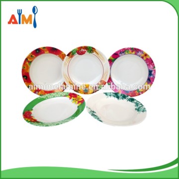 9"plastic melamine plate custom print melamine plates