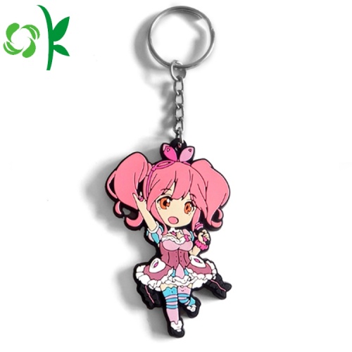 Keychain de figure de dessin animé mignon de conception de PVC souple fait sur commande