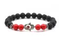 Gemstone Evil Eye Volcanic Lava Bracelet