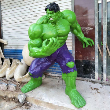 Custom Outdoor Resin Life Size Marvel Incredible Fiberglass Hulk Statue Sculpture