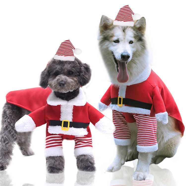 Hot Selling Christmas Pet Supplies Clothes Cat Cotton Clothing Funny Winter Snowman Elk Dog Clothes