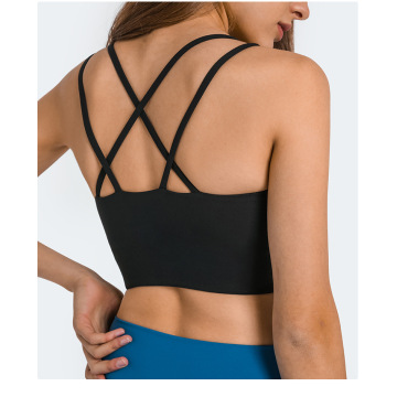 padded strappy workout gym bras top