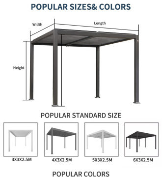 Custom adjustable outdoor terrace waterproof louver roof