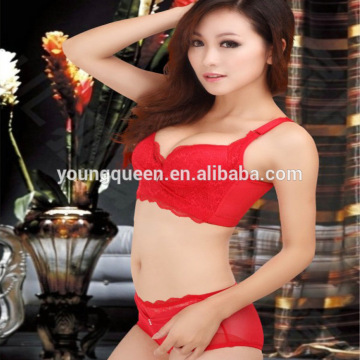 YN93 sexy bra and panty new design Red Bra Set wholesale