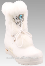 white snow boots fur lining new style snow boots popular leather upper snow boots