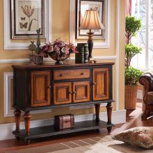 French Sideboard Antique Wood Carved Cabinet