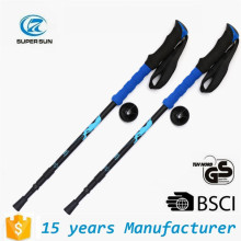 Ninghai Supersun manufacturer long eva handle anti shock telescopic hiking walking staff