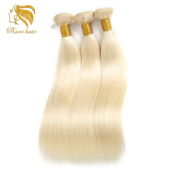 Lsy Virgin Remy Eurasian Hair Cabelo Color Wefted Bundles Blonde 613 Human Hair Weave, Platinum White Hair WEAVING >=20%