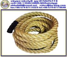3 strands sisal rope , 32mm power training gym rope battle rope , sisal fiber making sisal rope