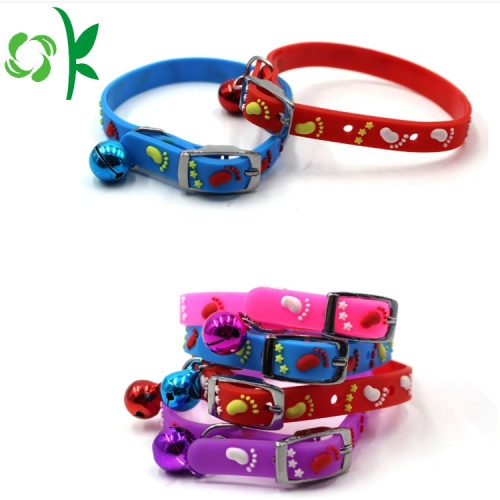 Colorful Dog Silicone Pet Cat Collar with Bell