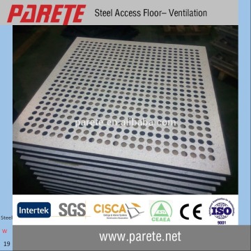 Perforated steel access floor panels