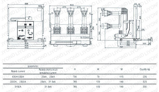 VS1-24 series Indoor High Voltage sf6 vacuum circuit breaker VCB breaker switch