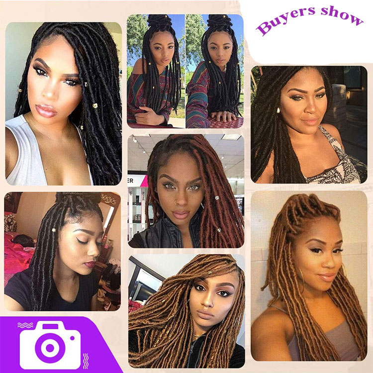 Straight Faux Locs Crochet Hair Extensions Dread Locks Hair Soft And Long 20inch Ombre Color Synthetic Fiber Afro Faux Locs