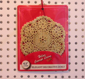 Golden Foil paper doily round 4.5 inch