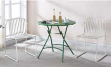 Elegant White Outdoor Folding Dining Table Set