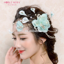 2017 Fancy Hair Accessories Silk Green Flower Model Hair Claw Clips 586HC