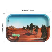 2024 Custom Recycled Durable Iron Steel Tinplate Smoking Rolling Tray Set