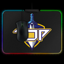 LED Illuminated RGB Gaming Mouse Pad - Black Cartoon MouseMat