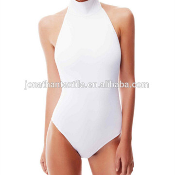 white backless high neck women's swimwear