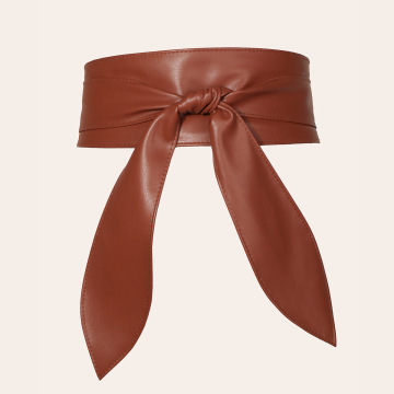 REWIN Fashion Faux Leather Obi Waist Belt with Bowknot for Women