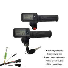 24V 36V 48V Electric Bike Throttle Grip Twist with Waterproof LCD Screen Handle