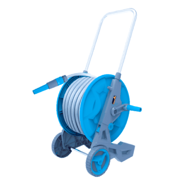 Garden Hose Reel Cart1/2 &quot;10-30m, Pembinaan Aluminium, Cahaya, Pengangkutan Mudah dan Penyimpanan Hos, Menghalang Putar