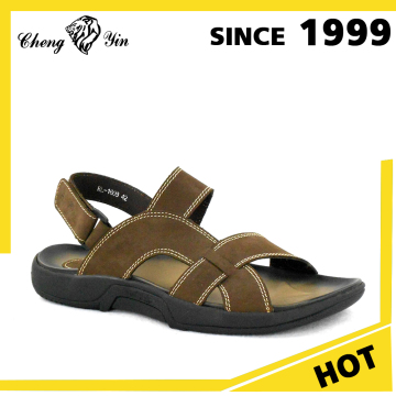 Alibaba Wholesale Comfortable Insole Style Summer Fashion Leather Man Flat Sandal