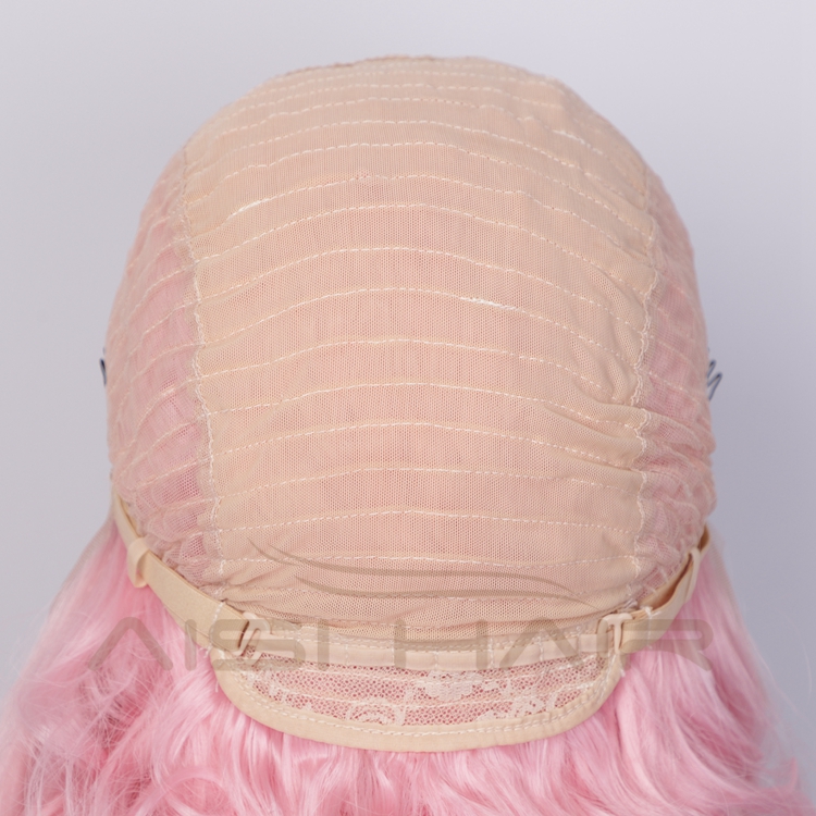 Aisi Hair Short Pink High Temperature Synthetic Lace Front Wigs For Black White Women Lace Frontal Pre Plucked Body Wave Wigs