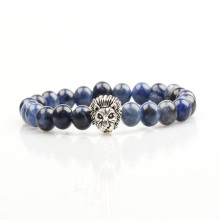 Wholesale Polished Natural Sodalite Gemstone Bead Lion Bracelet Men
