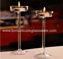 Hand Blown Tall Foot Borosilicate Glass Candlesticks?