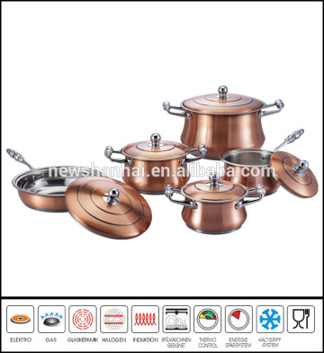 COPPER PLATING STAINLESS STEEL COOKWARE SET