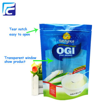 Túi bột bao bì với cửa sổ